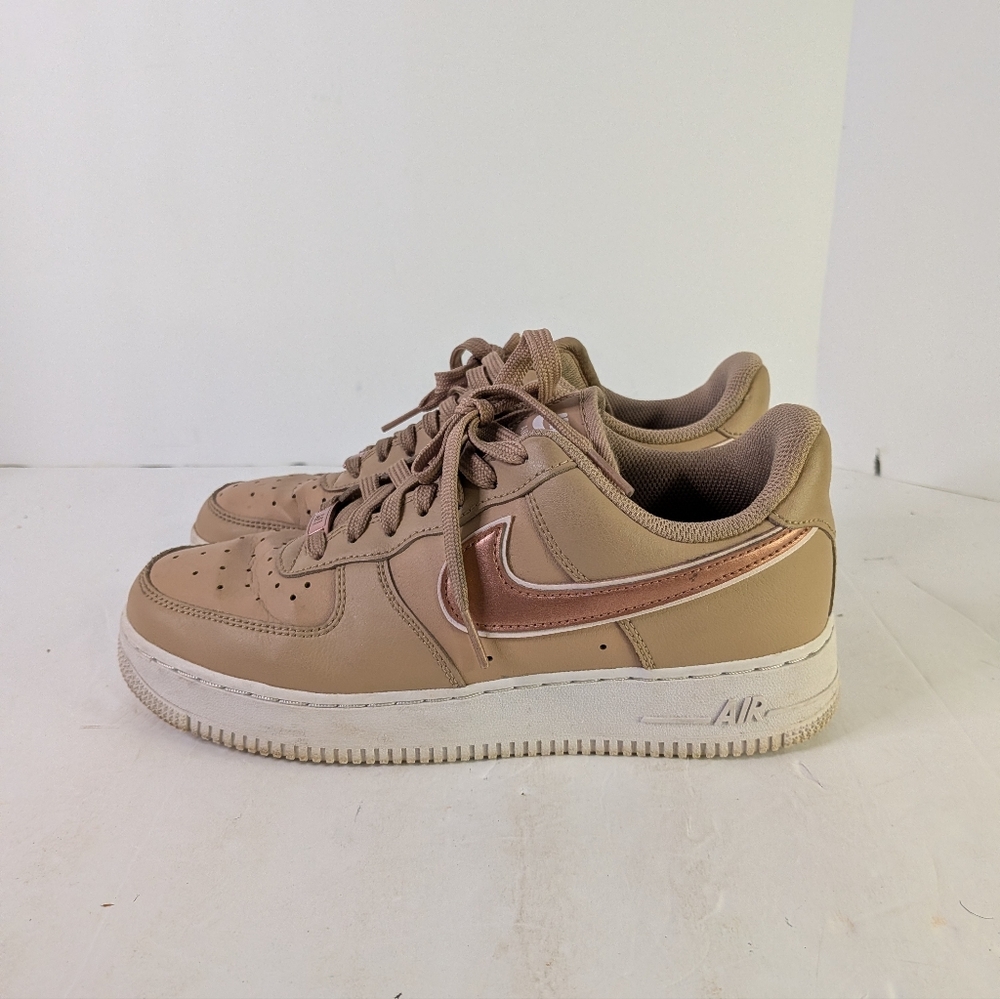Nike Air Force 1 Hemp/Metallic Rose Gold Sneakers Women's Size 8.5